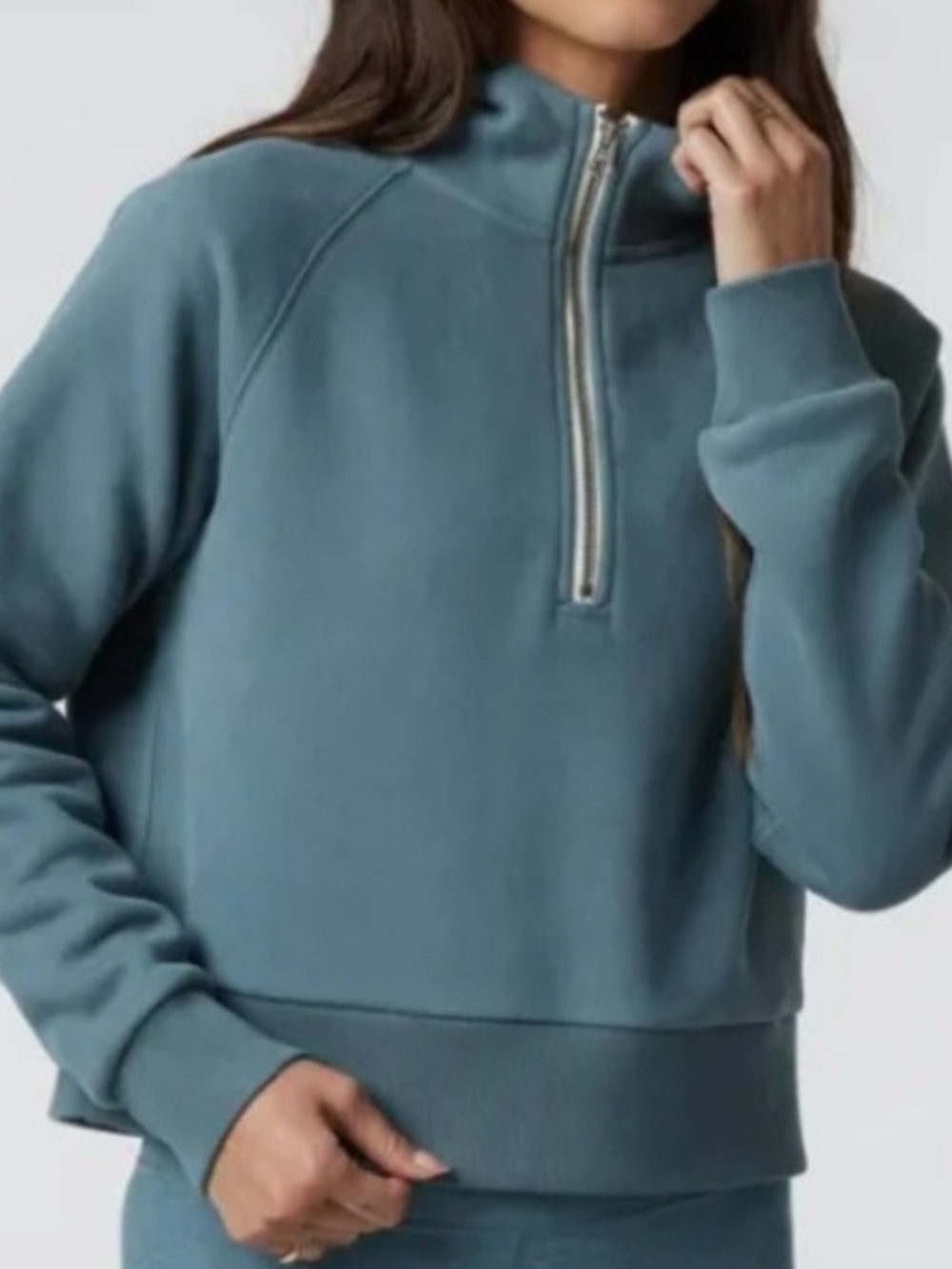 Vuori Restore Half Zip Hoodie Fleece Pullover, Smoke Blue | Size XL